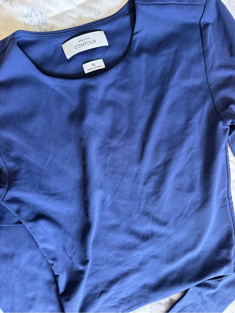 Aritzia Babaton Contour Long Sleeve Tee in Deep Blue